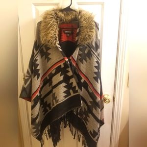 CoffeeShop NYC Furry Poncho, one size